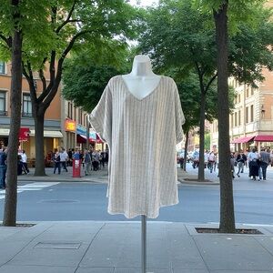 Chic V-Neck Sweater in Light Gray EUC